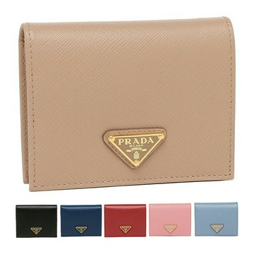 PRADA Saffiano 對折MINI零錢短夾 素面款(限量現貨) ~【 菲尼斯 國際精品 ★ 疊加現抵$1520 】 女神手袋