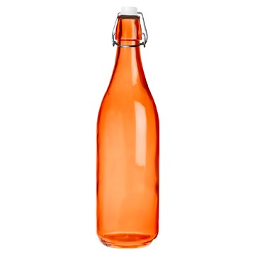 EXCELSA 扣式密封玻璃水瓶  橘色  1L  1個