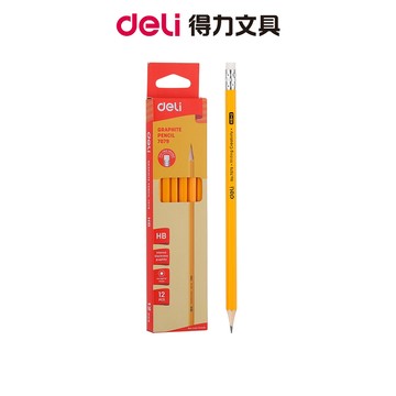 【Deli得力】 皮頭鉛筆 HB-12支(7079) 台灣發貨｜鉛筆 考試筆 書寫鉛筆 學生文具