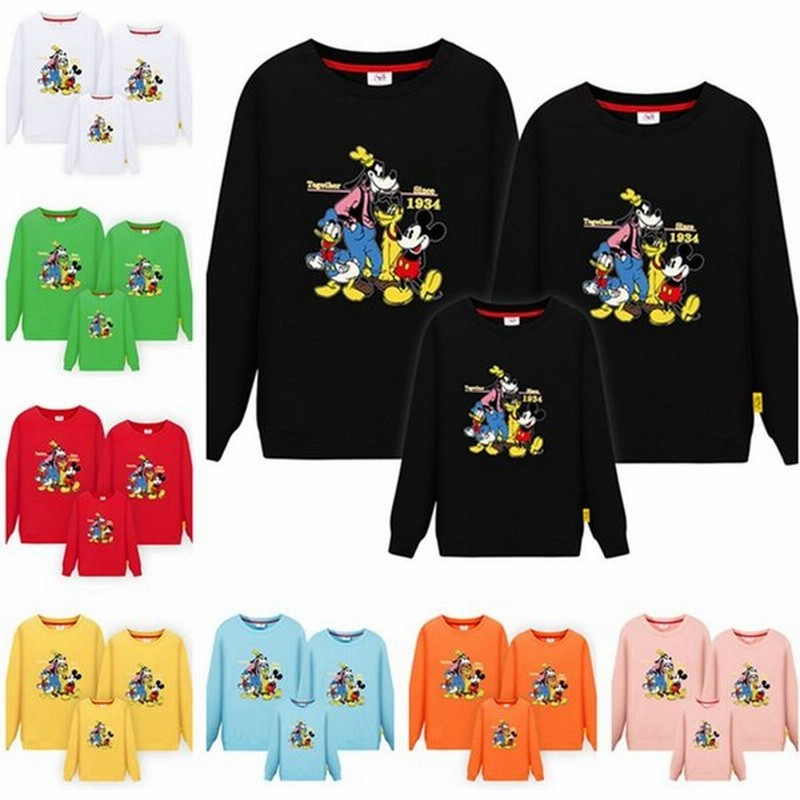 ミッキー プルオーバー プリントスウェット トレーナー トップス 長袖 カップル 親子服お揃い メンズ レディース キッズ 通販 Lineポイント最大get Lineショッピング