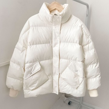 白色加厚羽絨棉服外套女ins潮新款秋冬時尚保暖面包服