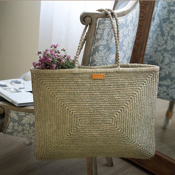 拉菲草鉤織手提袋_迷霧森林 / Raffia tote bag / sac en raph