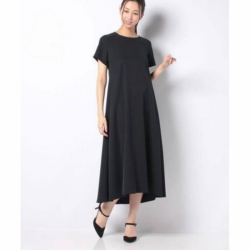 Leilian レリアン 半袖シフォンワンピース ネイビー9 9 通販 Lineポイント最大1 0 Get Lineショッピング