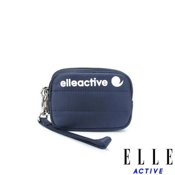 【ELLE Active】蓬蓬雲朵系列-雙層零錢包/手腕包-星夜藍
