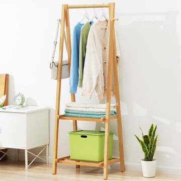 HappyLife 楠竹可折疊衣帽架 56公分 Y12345