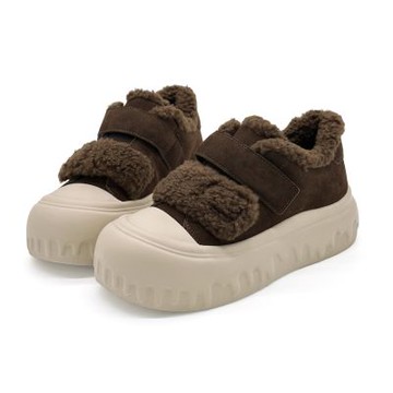 Robinlo 萌萌泰迪暖絨麂皮厚底保暖休閒鞋毛毛鞋 MATTHEW 可可棕