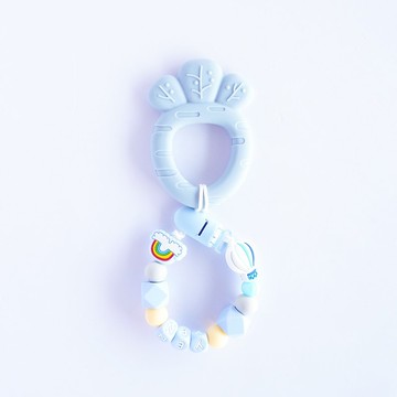 yen 熱氣球 彩虹 珊瑚藍胡蘿蔔固齒器 / 客製化奶嘴鏈