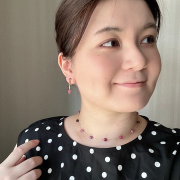 14KGF 紅寶石項鍊 9顆 / 獨一無二 / 七月誕生石