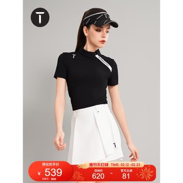 T/歐巡賽高爾夫女裝短袖夏季輕薄透氣運動百搭翻領T恤
