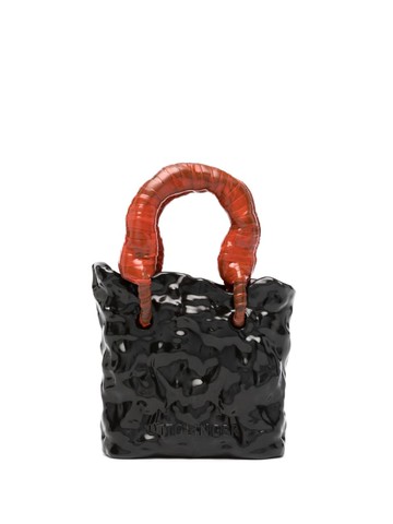 Ottolinger - logo-plaque asymmetric tote bag - women - Rubber - One Size - Black
