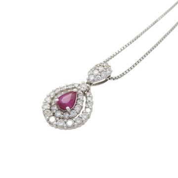JEWELRY 無品牌珠寶 紅寶石 鑽石 PT900 PT850 鉑金 項鍊 【二手名牌BRAND OFF】