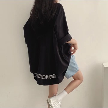 Y2 style▪️純棉前後字母印花大版Ｔ恤▪️Y2style歐美設計款寬鬆韓版個性大尺碼【D730819】