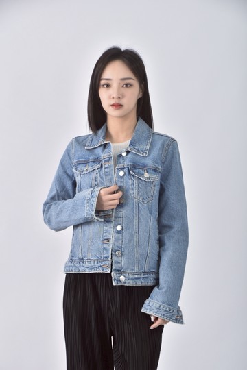 (S) 【金莎私服】zara丹寧牛仔質感棉質藍色外套
