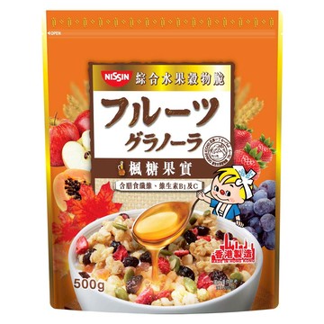 NISSIN 日清 綜合水果穀物脆 楓糖果實 500g 含膳食纖維 維生素B1及C  1包