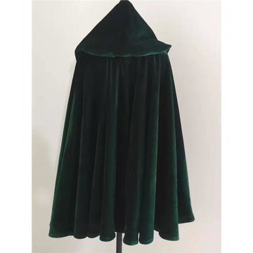 墨綠萬圣節cosplay巫師蝙蝠俠披風系帶披肩大裙擺大帽子短款斗篷