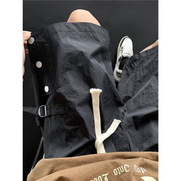 冰絲速干短褲男夏季薄款美式潮牌休閑五分褲潮流痞帥寬松運動褲子