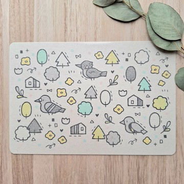 明信片 小鳥的城鎮