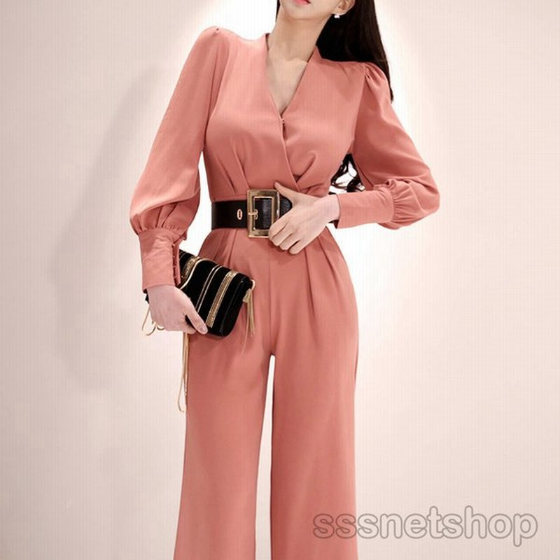 Sssnetshop オールインワン ビジネスオールインワン スーツパンツ スーツ ベルト付き 長袖 ワイドパンツ レディース フォーマル 着痩せ 韓国風 人気 通販 Lineポイント最大0 5 Get Lineショッピング