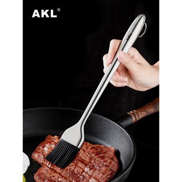 304不銹鋼食品級油刷廚房烙餅硅膠刷燒烤刷耐高溫不掉毛刷油刷子