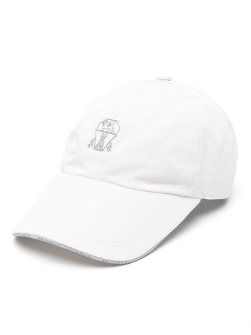 Brunello Cucinelli - logo-embroidered cap - men - Polyester/Polyamide/Cotton - XL - White