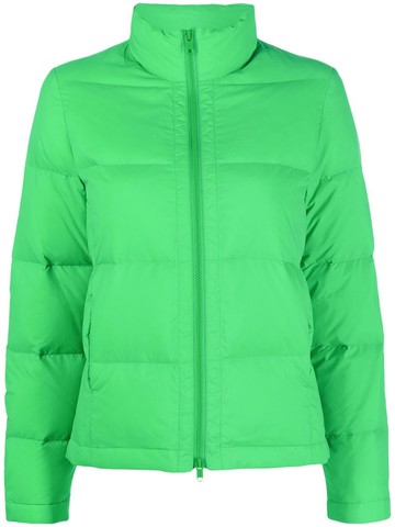 Yves Salomon - logo-patch padded down jacket - women - Feather Down/Polyamide - 34 - Green