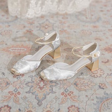 2319-12國風女鞋新中式粗跟配裙子一字帶瑪麗珍包頭后空涼鞋夏季