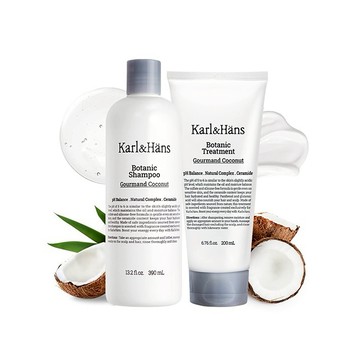 【唯研系well＆seek】Karl & Hans卡爾漢斯 植萃精油洗髮露 390ml+護髮素 200ml (可口椰子/雙重薄荷) 套組