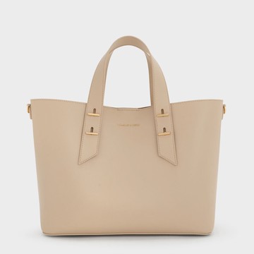 Shania 金屬釦帶托特包