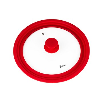 Luigi Ferrero 歐洲 Atlanta可排氣矽膠鍋蓋(紅29.5cm) / 防噴鍋蓋 可機洗 洗碗機可洗