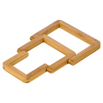 tescoma Online摺疊竹製隔熱墊 可自由展開3種尺寸 榮獲德國Red Dot 2010紅點設計獎  淺棕色  1個