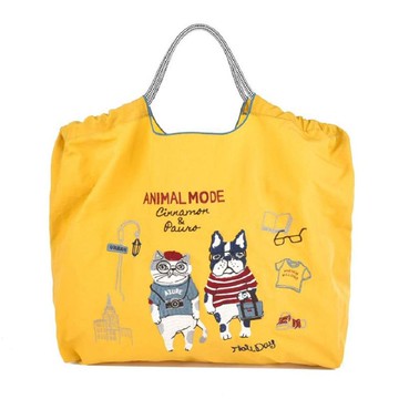 Kusuguru Japan 大款 肩背傘繩包 戶外輕量防潑水提袋三種用法-黃