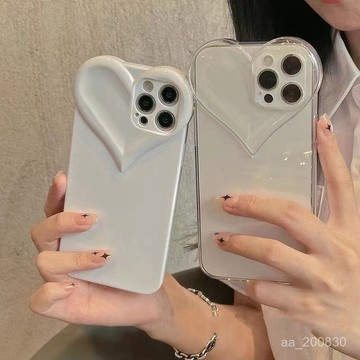✨限時下殺✨爆款透明立體愛心iPhone11/12promax手機殻蘋果8plus女x/xs全包xr