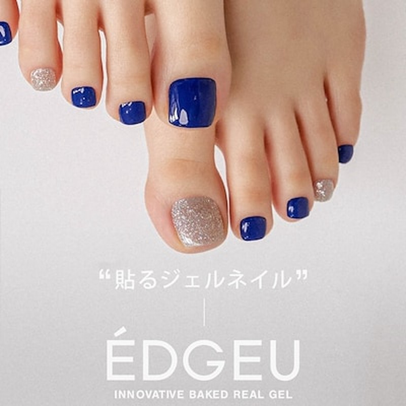 お洒落なネイルアートが簡単に完成 Edgeu エッジユー ネイルシール ジェル 貼るだけ 簡単 3d ジェルネイル キット ペディネイル 足ネイル 韓国 おしゃれ ブルー Epg410 通販 Lineポイント最大1 0 Get Lineショッピング