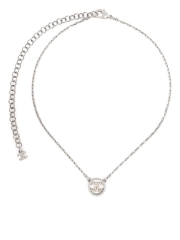 CHANEL Pre-Owned - 2000s embellished CC pendant necklace - women - Metal (Other) - One Size - Silver