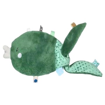 Snoozebaby 布標安撫玩偶頭枕 100%純棉 柔軟細緻觸感  19 x 53cm  Fish  1個