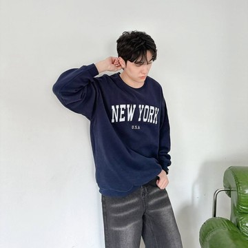 【BT3🇰🇷 NY刺繡】刷毛大學T 內刷毛 保暖長袖 情侶裝 大學踢 刷毛T 長袖男 長袖女 刷毛長袖【【FM06】