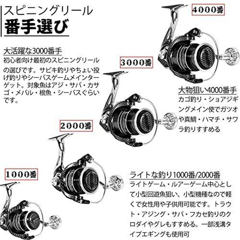 スピニングリール 3000 番 本体 リール 初心者向け ルアー サビキD