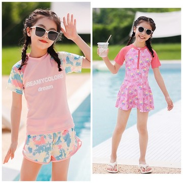 [Suri🐳舒莉泳具]台灣出貨🇹🇼女大童泳衣 女童泳衣兩件式 連身款 130-160cm🌟台灣出貨🌟