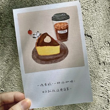 【熊老闆咖啡館】日誌明信片單張-8月-巴斯克乳酪蛋糕