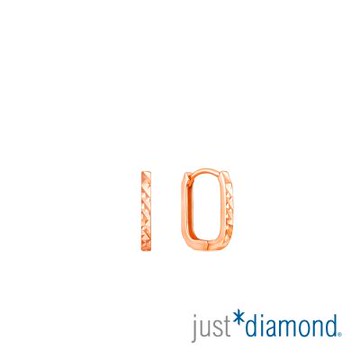 【Just Diamond】鎖心環-方 18K金耳環(網路限定)