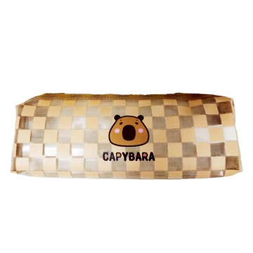 收納王妃 水豚寶網格方型筆袋  1個  顏色隨機