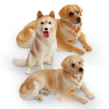 🌈「動物世界」仿真動物狗狗模型兒童認知哈士奇金毛犬寵物犬裝飾擺件玩具