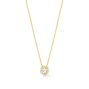 18k Gold Solitaire Cascade Diamond Pendant