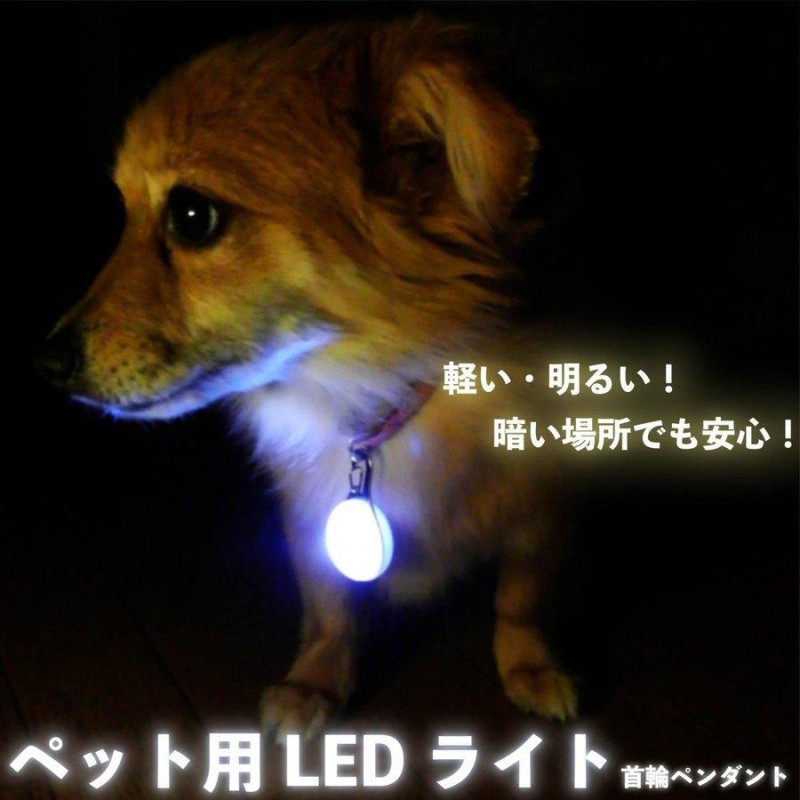 LED お散歩ライト ペット 首輪 ペンダント 光る 犬 猫 夜間 散歩 安全 リードネックレス LINEショッピング