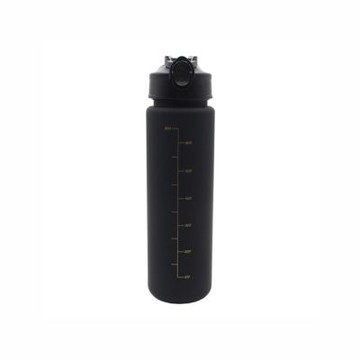 時尚黑金附刻度吸管水瓶700ml (1入)