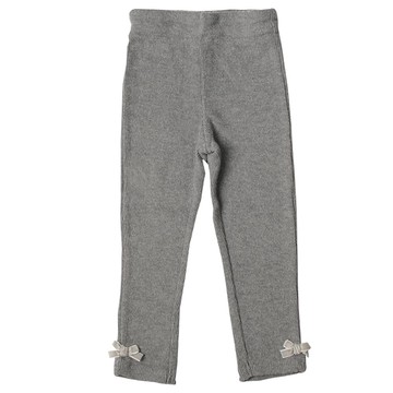 akachan honpo - 褲腳蝴蝶結合身褲-灰色