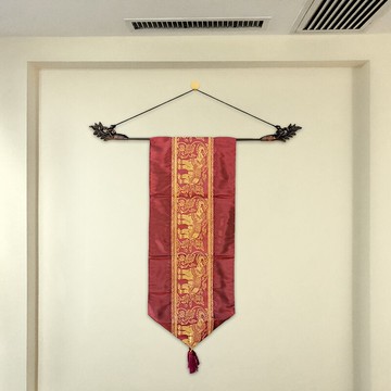 泰國桌旗餐桌茶幾桌旗布新中式酒店輕奢紅藍咖綠黃粉色床棋床尾巾