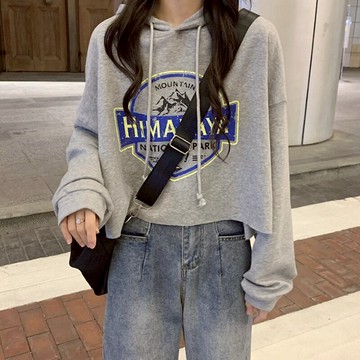 waitmore超火cec衛衣女春秋韓版寬松短款外套ins潮學生寬松上衣服