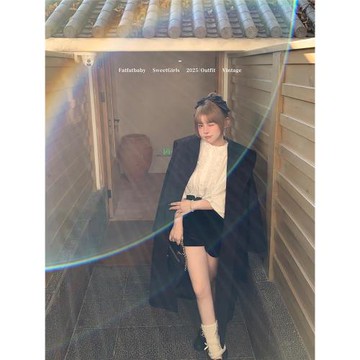 FATFATBABY大碼公主風襯衫女設計感長款呢子外套氣質顯瘦微胖穿搭