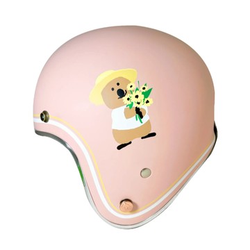 NIKKO 安全帽 N-401 DINOTAENG 暖萌系列 #48 莓果森林粉 銀色邊條 皮革內裡 全拆洗 復古帽